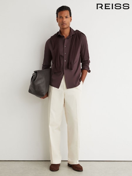 Ciemny śliwkowy - Regular Reiss Duke Air-water Cotton Slim-fit Shirt