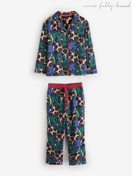 Carreaux Animal Nœud - Never Fully Dressed Viscose Kids Christmas Button Through Pyjamas