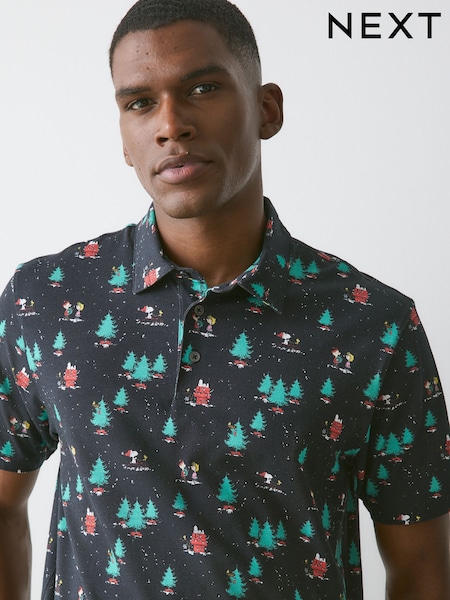 Grey Snoopy - Regular Christmas Short Sleeve Motionflex Polo Shirt