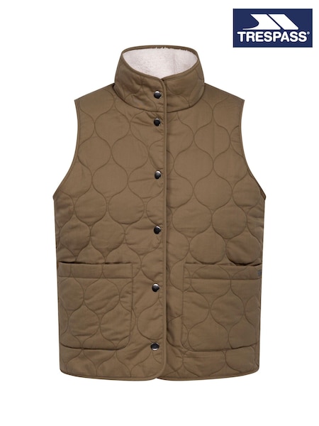 بني - Trespass Edwina Casual Gilet Coat