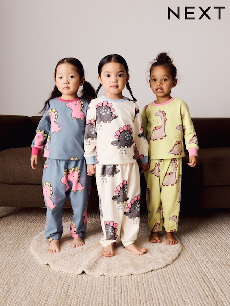 Vert/Bleu - Lot de 3 pyjamas de jogging (9 mois-12 ans)