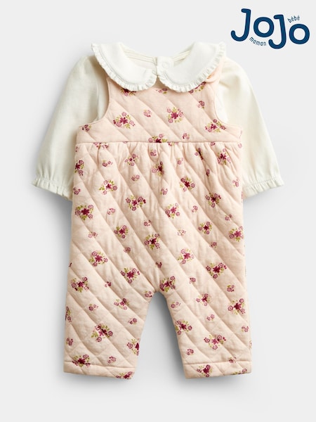 Pink - Jojo Maman Bébé Floral Dungaree Set