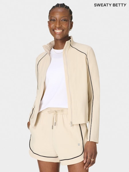 Cream - Sweaty Betty Explorer Track Piped Shorts