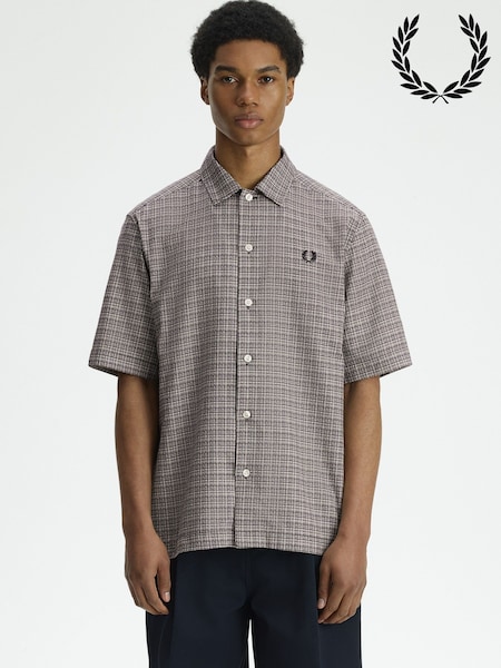 Melns - Regular Fred Perry Textured Beach Shirt