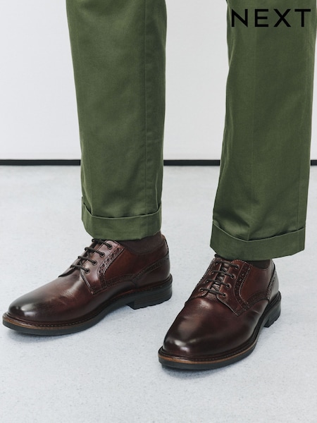 Tan Brown - Regular Leather Derby Shoes