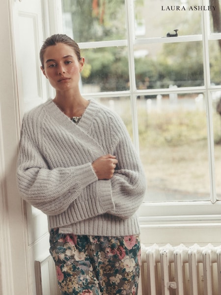 Gris - Laura Ashley Chunky Knitted Lounge Cardigan