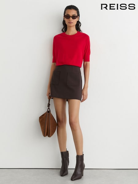 Red - Reiss Suzzie Merino Wool Crew-neck T-shirt