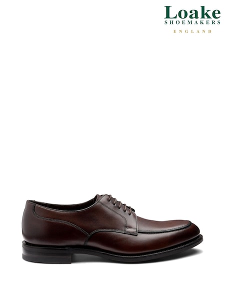Brown - Regular Loake Eyelet Apron Derby Shoes