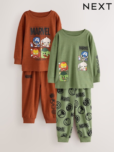 Vihreä/Oranssi - Marvel Long Sleeve Jogger Pyjamas 3 Pack (9mths-8yrs)