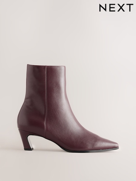 Burgundy Red - Forever Comfort® Chisel Ankle Leather Boots