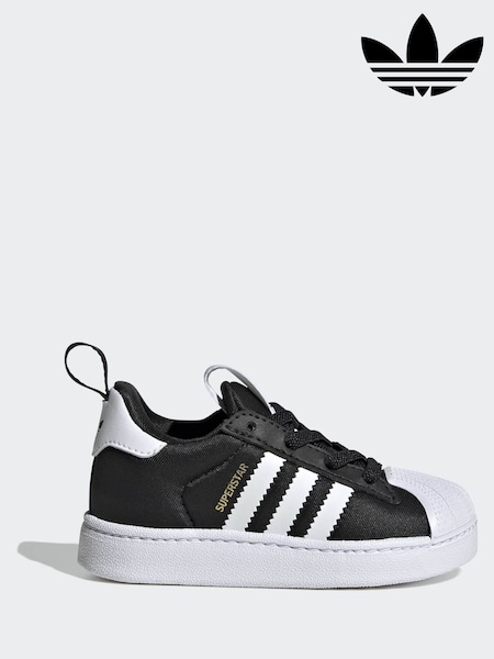 Black - Adidas Originals Superstar Quickon Younger Boys Trainers