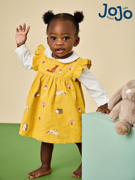 Bosco giallo ocra - Set abito ricamato Jojo Maman Bébé