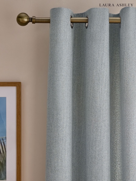 Laura Ashley Saltaire Woven Textured Eyelet Curtains