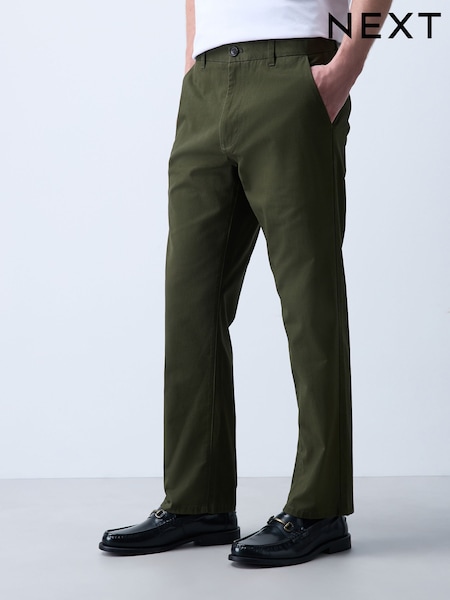 Haki zaļa - Regular 100% Cotton Chino Trousers