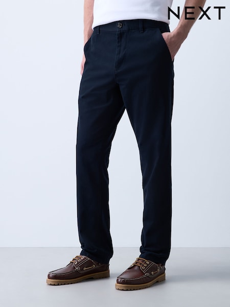 Charcoal Grey - Slim Fit 100% Cotton Chino Trousers