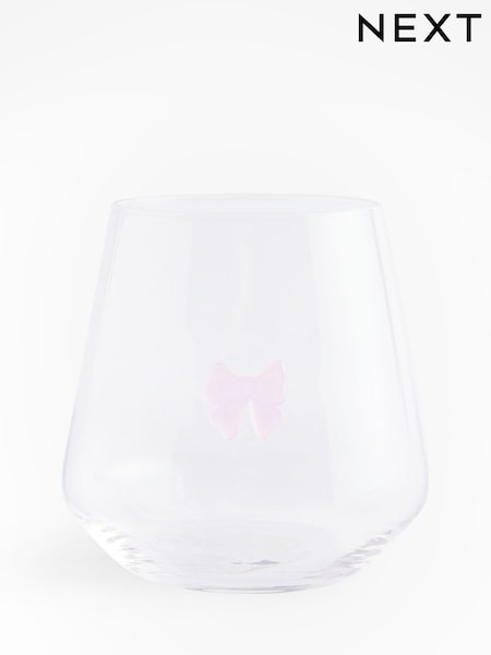 Set Of 2 Bow Tumbler Glasses