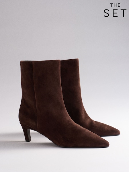 Brown Suede - The Set Premium Chisel Ankle Boots