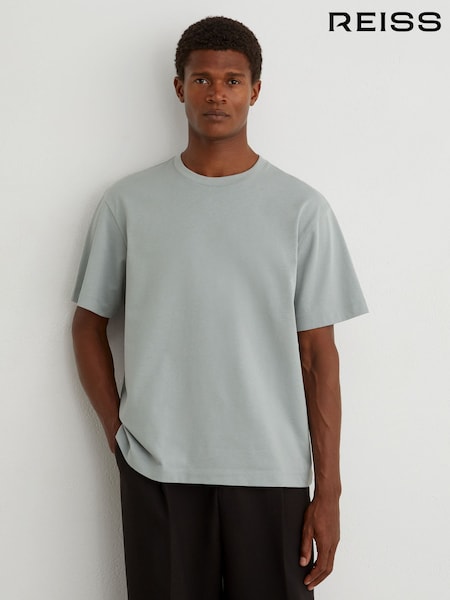 Light Blue - Regular Reiss Tate Cotton Relaxed-fit T-shirt