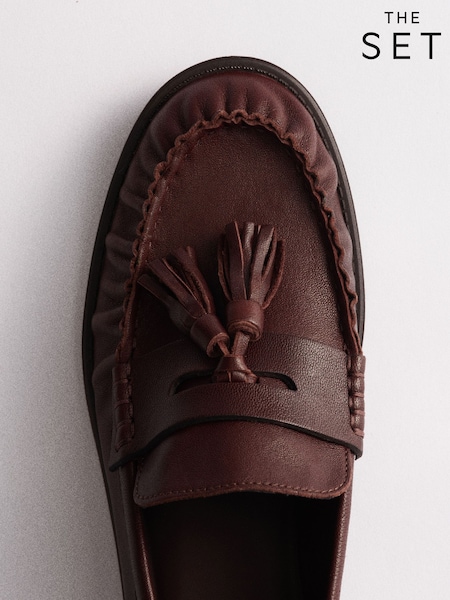 Braun - The Set – Loafer mit Quaste und Rüschen