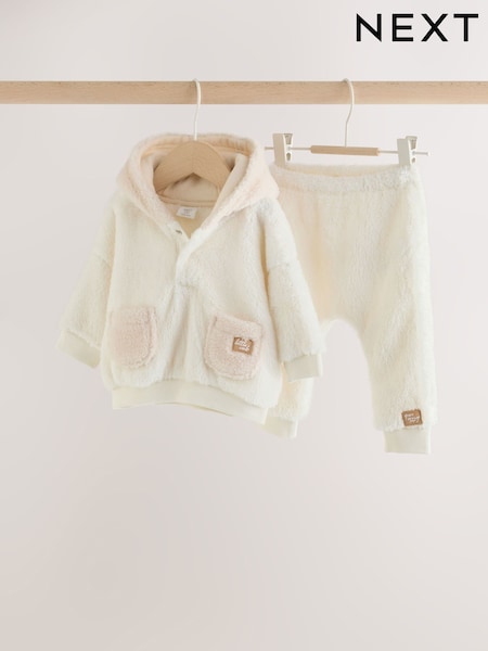 Krem - Fleece Hooded Top And Joggers Baby Set (0mths-2yrs)