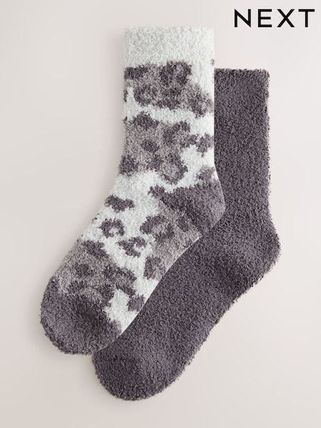 Estampado de leopardo gris - Calcetines tobilleros cómodos 2 Pack