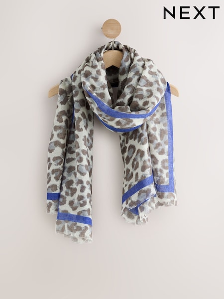 Grey Leopard Print - Lightweight Scarf