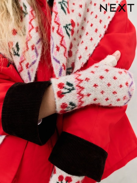 Multi Cherry Print - Handwarmer Gloves