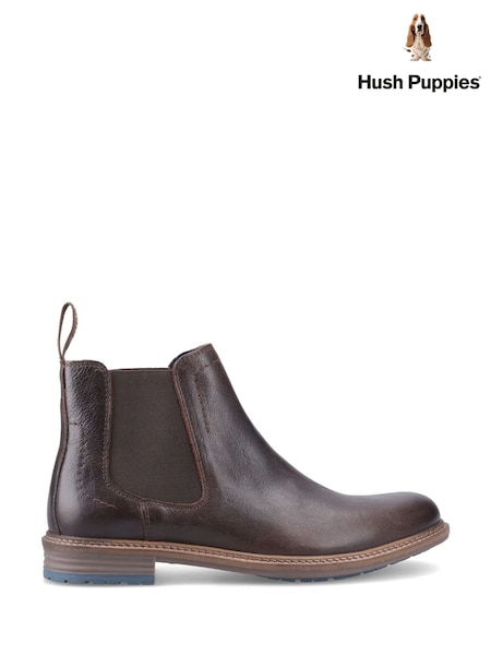 Brown - Regular Hush Puppies Justin Chelsea Boots
