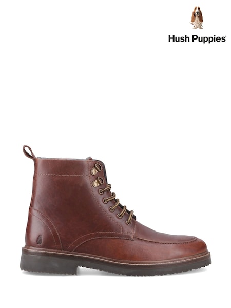 Brown - Regular Hush Puppies Huxley Lace Up Boots