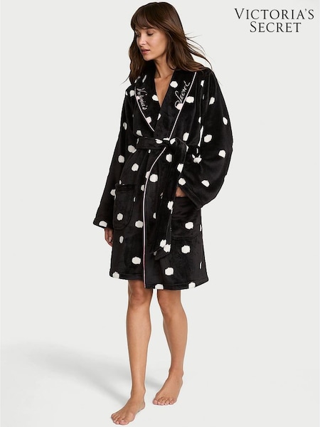 Black Polka Dots - Victoria's Secret Fluffy Robe