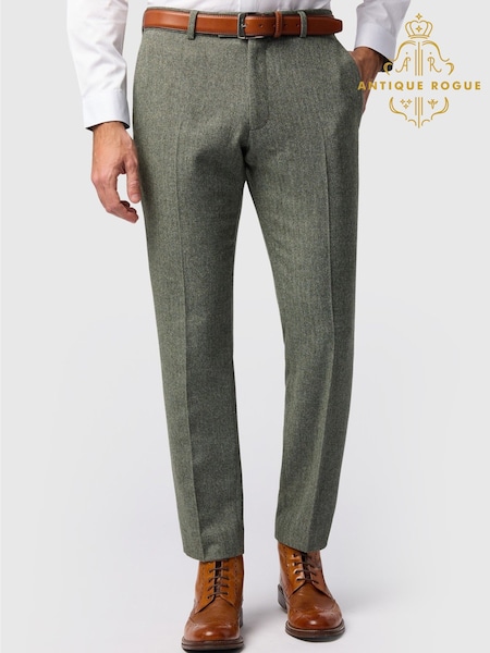Жасыл - Regular Antique Rogue Herringbone Trousers