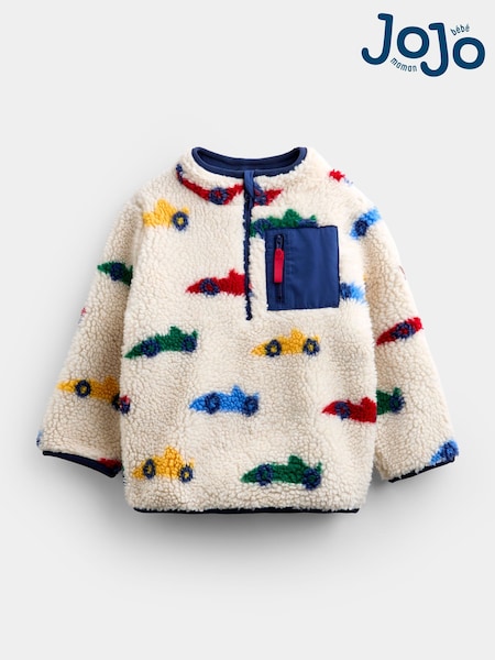 Natural Race Car - Jojo Maman Bébé Borg Fleeces Jacket