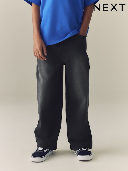 Noir - Jean stretch taille élastique (3-16 ans)