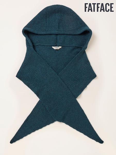 Γαλαζοπράσινο - Fatface Hooded Scarf