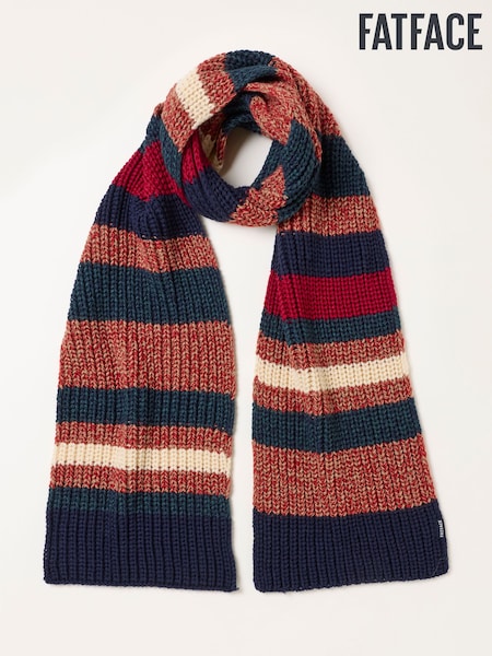 Multi - Regular Fatface Stripe Knit Scarf