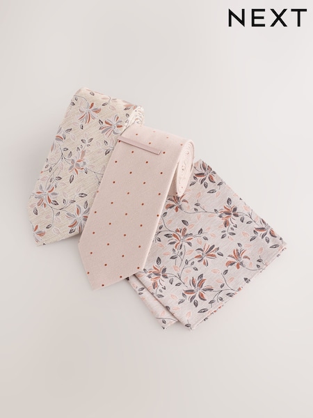 ניטרלי - Regular Textured Ties 2 Pack