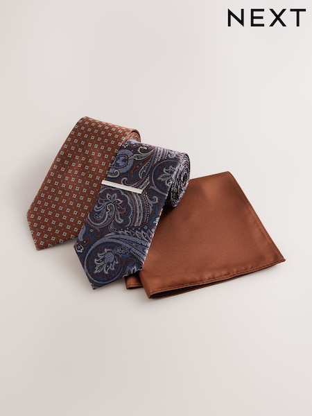 rust - Regular Textured Ties 2 Pack