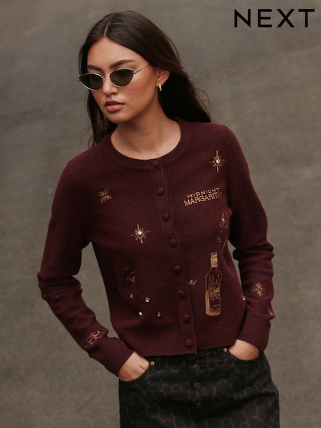 Burgundy Red - Practical Magic Licensed Long Sleeve Cardigan