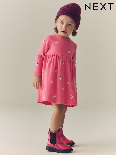 Pink Dog - Long Sleeve Ribbed Dress (3mths-7yrs)