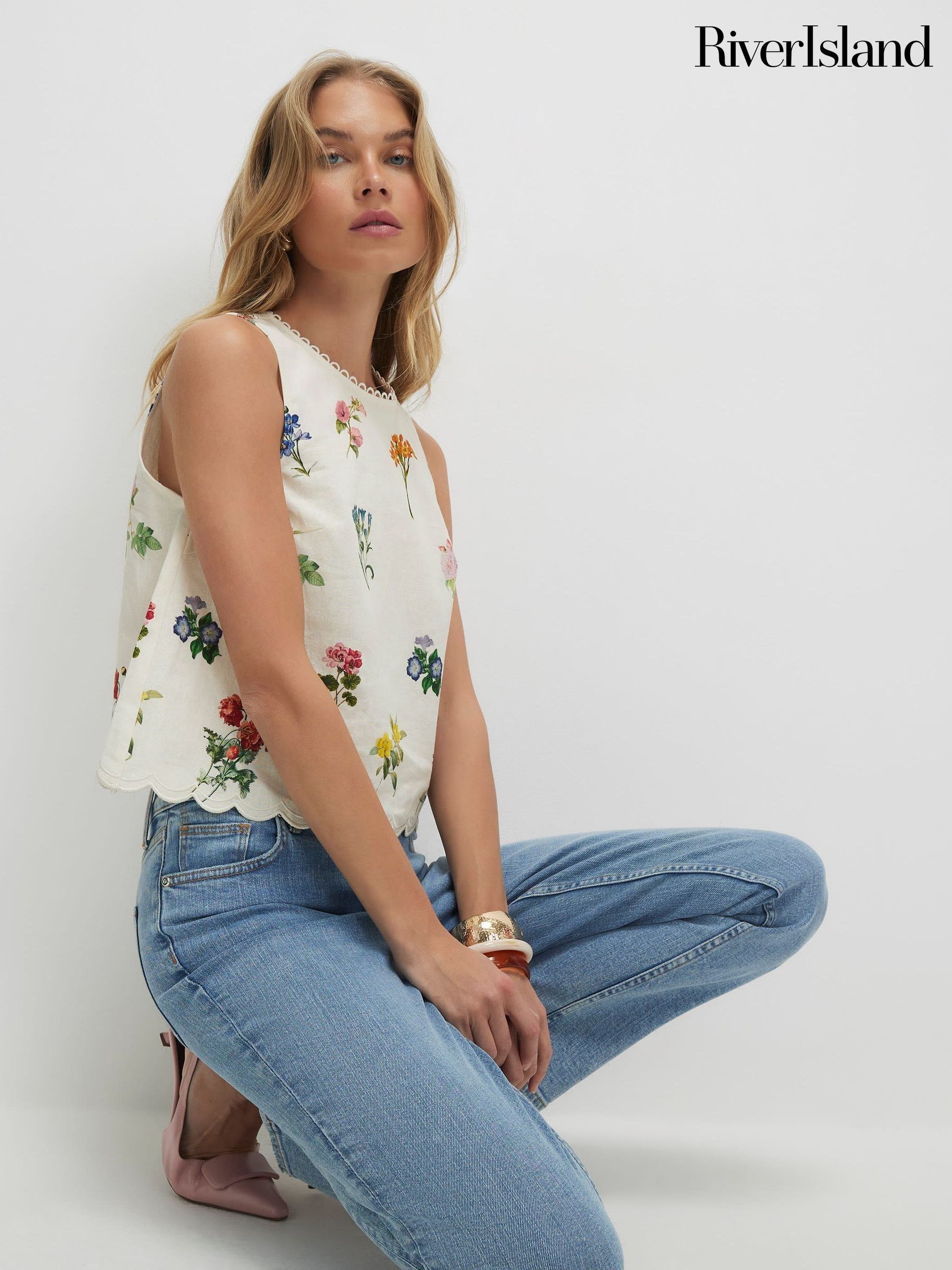 Women's Curve Cream Linen Tops | Next South Africa