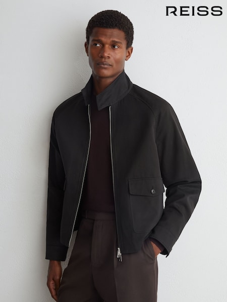 Brown - Regular Atelier Cotton Blend Harrington Brown Jacket