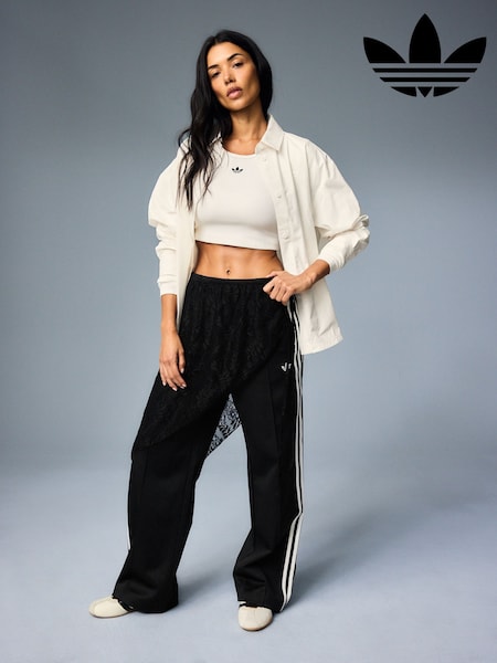 Black - Adidas Originals Lace 2 In1 Firebird Loose Trousers