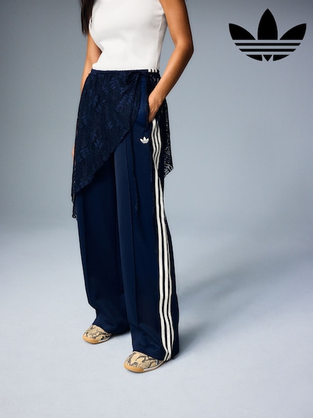 Navy - Adidas Originals Lace 2 In1 Firebird Loose Trousers