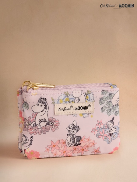 Light Blue Moomin Flower Clouds - Cath Kidston Double Zip Purse