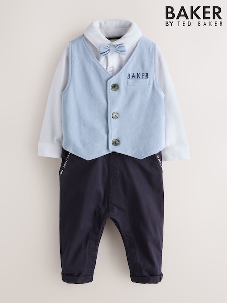 Blue - Baker By Ted Baker Smart Mockable Waistcoat