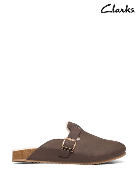 Коричневий - Clarks Fira Fur Lined Clog