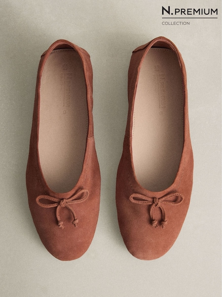 铁锈棕色 - N. Premium Leather Ballerinas