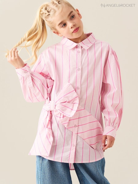 ピンク - Angel & Rocket Kelsey Stripe Shirt Mini Dress