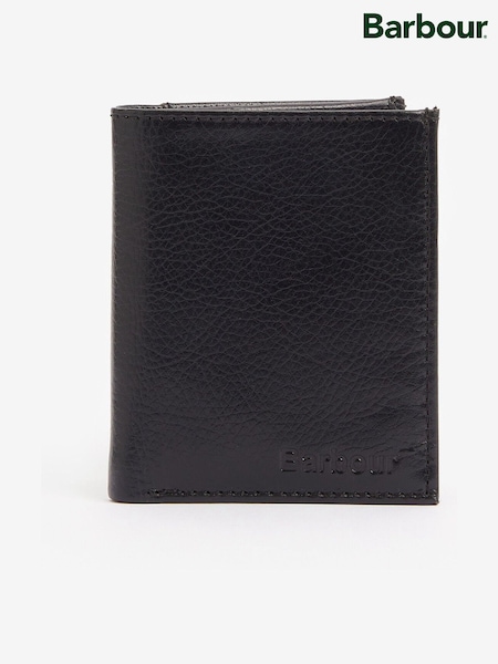 Black - Regular Barbour Colwell Billfold Leather Wallet