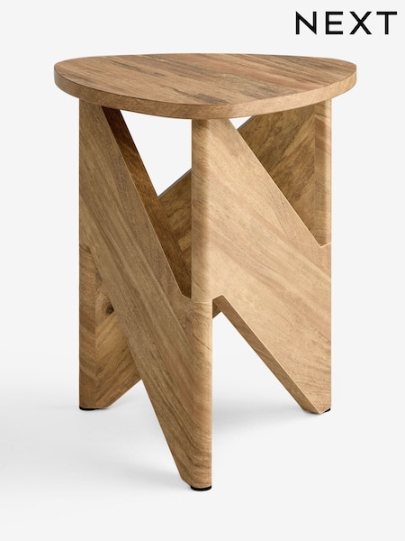 Mesa auxiliar con diseño de arcos y efecto mango